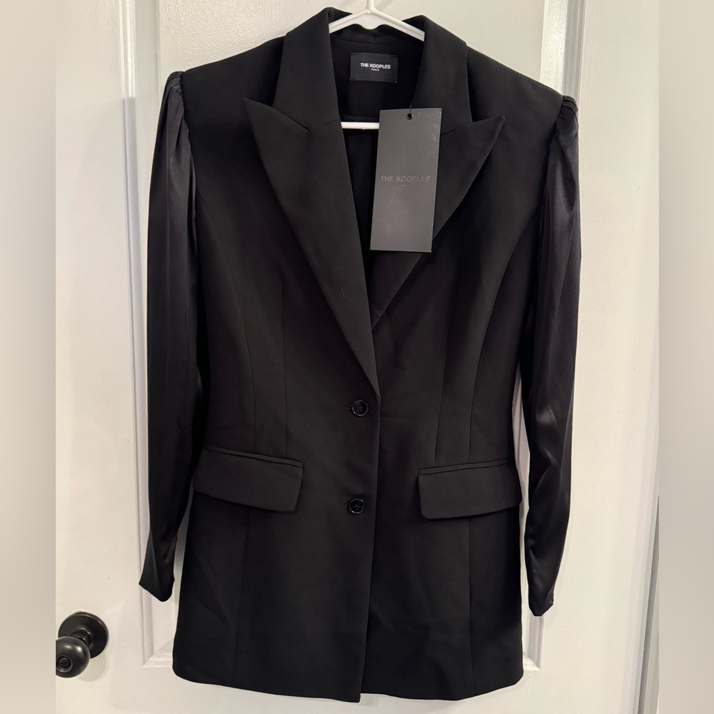 The Kooples Marta Crepe Blazer Black 36 NEW WITH TAGS